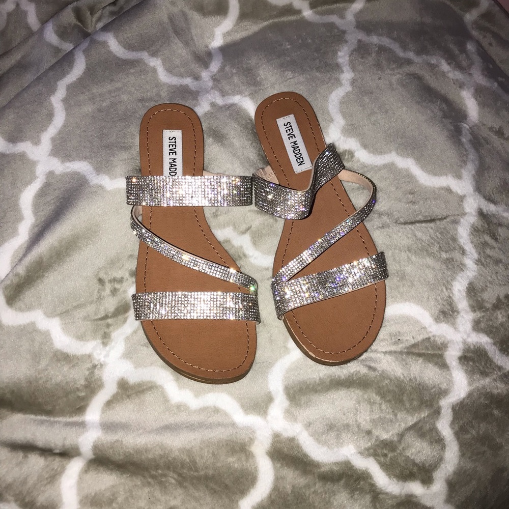 Steve Madden - Rage Slide. Rhinestone Sandals.